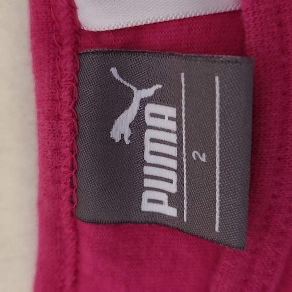 Puma dark pink/silver long sleeved tee shirt with light pink athletic joggers - Picture 2 of 10